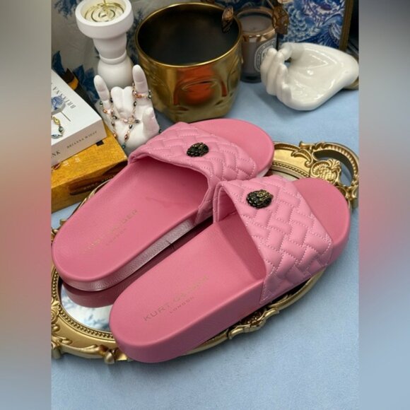 🆕 KURT GEIGER LONDON 🧿 NWOT Meena Eagle Quilted Slide, Pink - Sz 39 US 8.5 - Picture 10 of 15